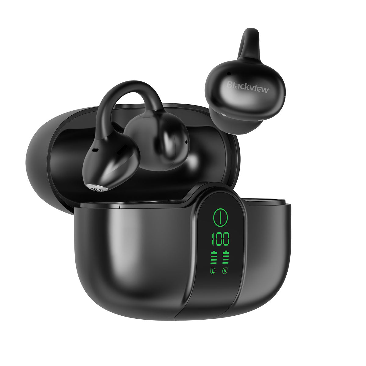 Blackview AirBuds 15 IPX5防水 LEDディスプレイ Bluetooth 6.0 クリップオン OWS イヤホン