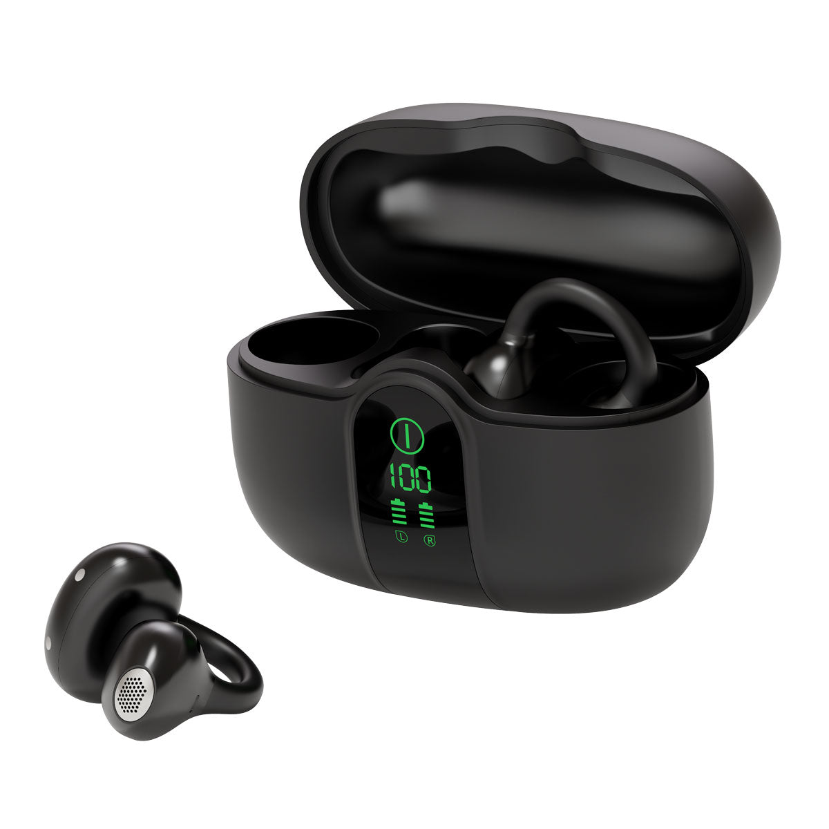 Blackview AirBuds 15 IPX5防水 LEDディスプレイ Bluetooth 6.0 クリップオン OWS イヤホン