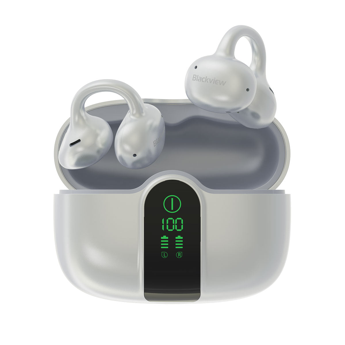 Blackview AirBuds 15 IPX5防水 LEDディスプレイ Bluetooth 6.0 クリップオン OWS イヤホン