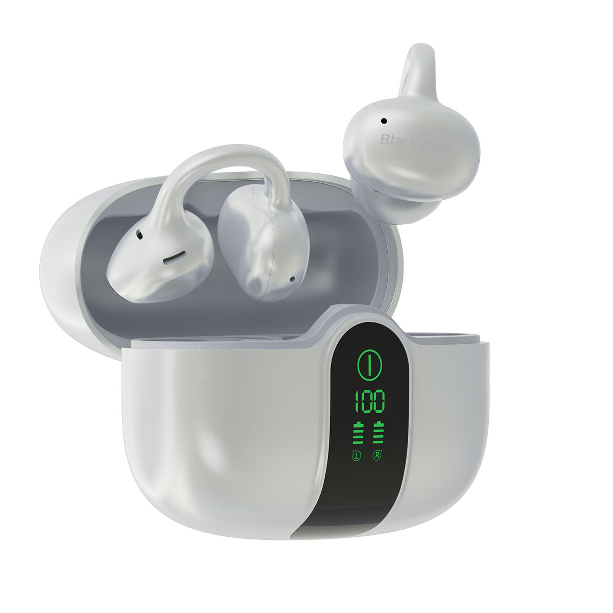 Blackview AirBuds 15 IPX5防水 LEDディスプレイ Bluetooth 6.0 クリップオン OWS イヤホン