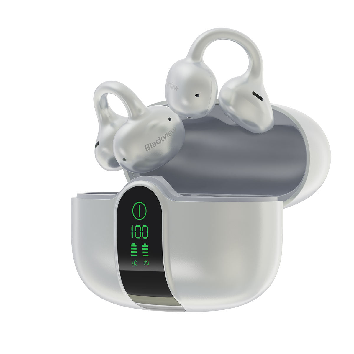 Blackview AirBuds 15 IPX5防水 LEDディスプレイ Bluetooth 6.0 クリップオン OWS イヤホン