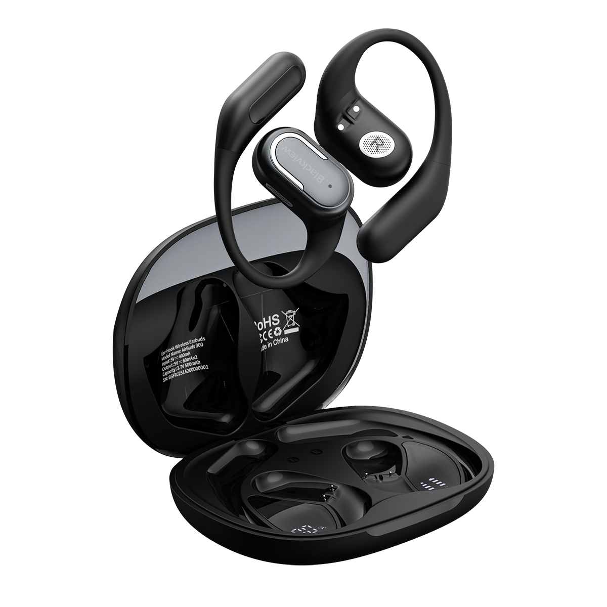Blackview AirBuds 300 IPX5 防水 スマートデジタル電源表示 ENC ノイズキャンセリングマイクロフォン Bluetooth 6.0 オープンイヤー OWS イヤホン