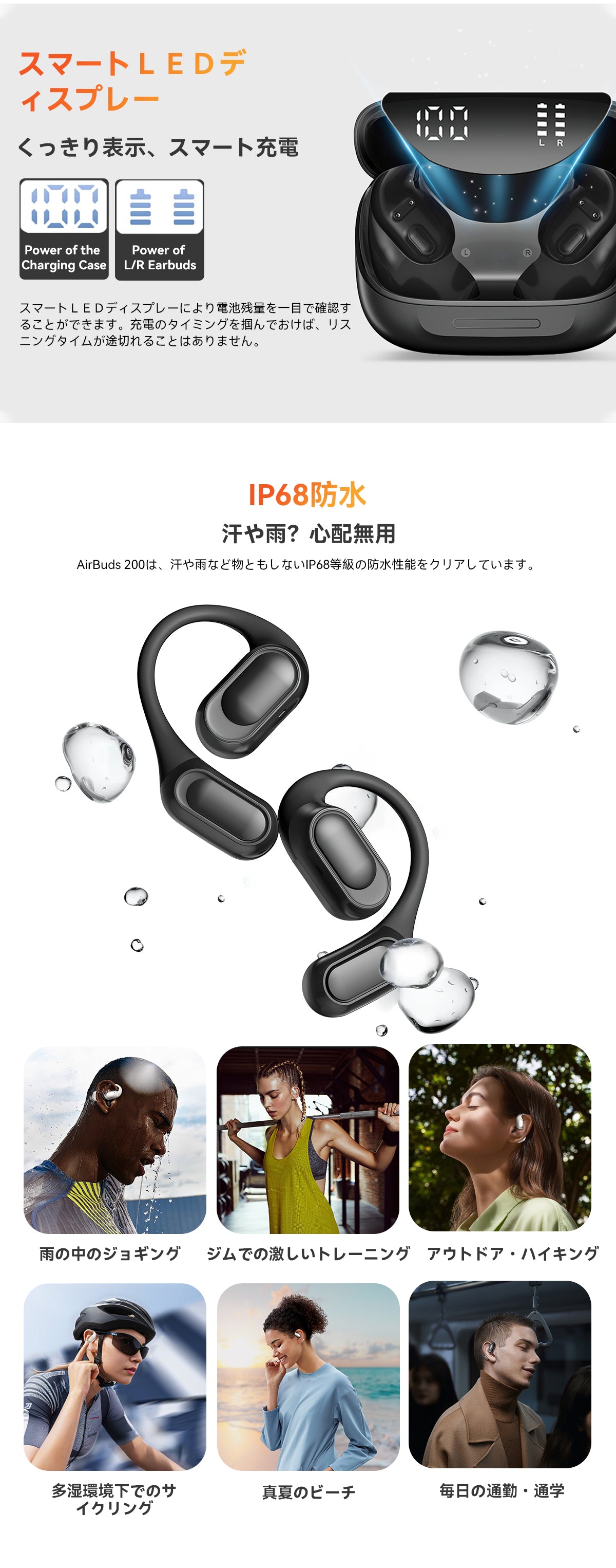 Blackview Airbuds 200 IP68防水オープンイヤーTWSイヤホン