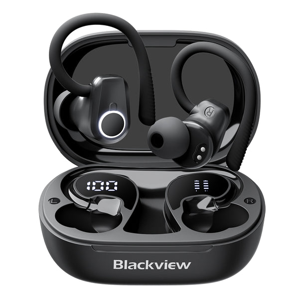 Blackview AirBuds 60 IPX4 防水 Bluetooth 5.3 ハーフインイヤー TWS イヤホン (イヤーフック付き) 