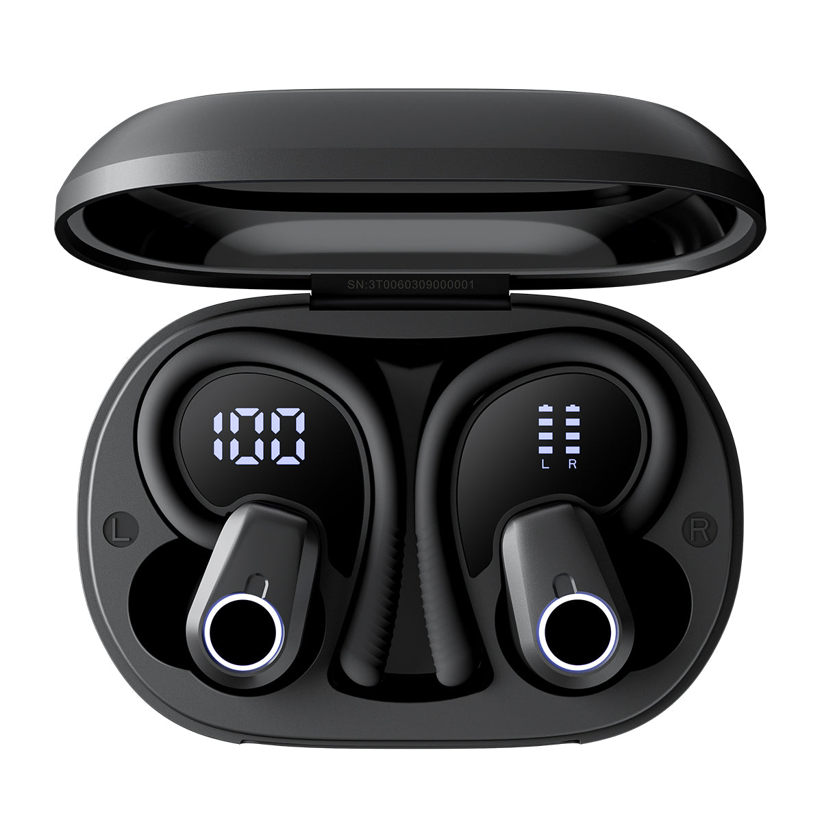 Blackview AirBuds 60 IPX4 防水 Bluetooth 5.3 ハーフインイヤー TWS イヤホン (イヤーフック付き) 