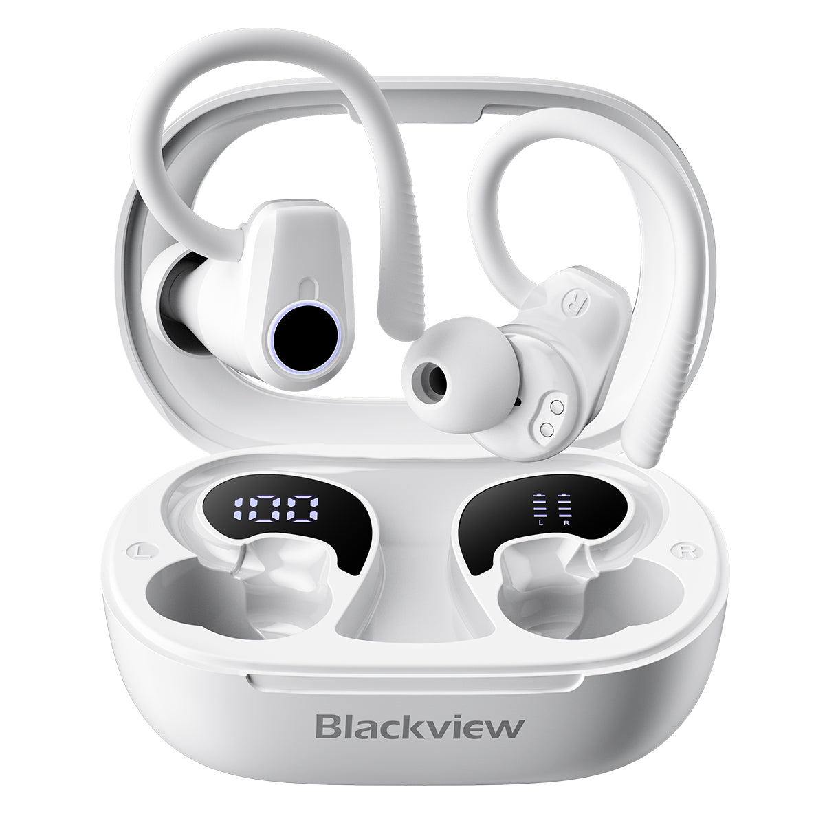 Blackview AirBuds 60 IPX4 防水 Bluetooth 5.3 ハーフインイヤー TWS イヤホン (イヤーフック付き) 