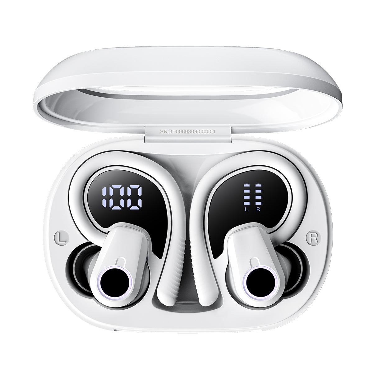 Blackview AirBuds 60 IPX4 防水 Bluetooth 5.3 ハーフインイヤー TWS イヤホン (イヤーフック付き) 