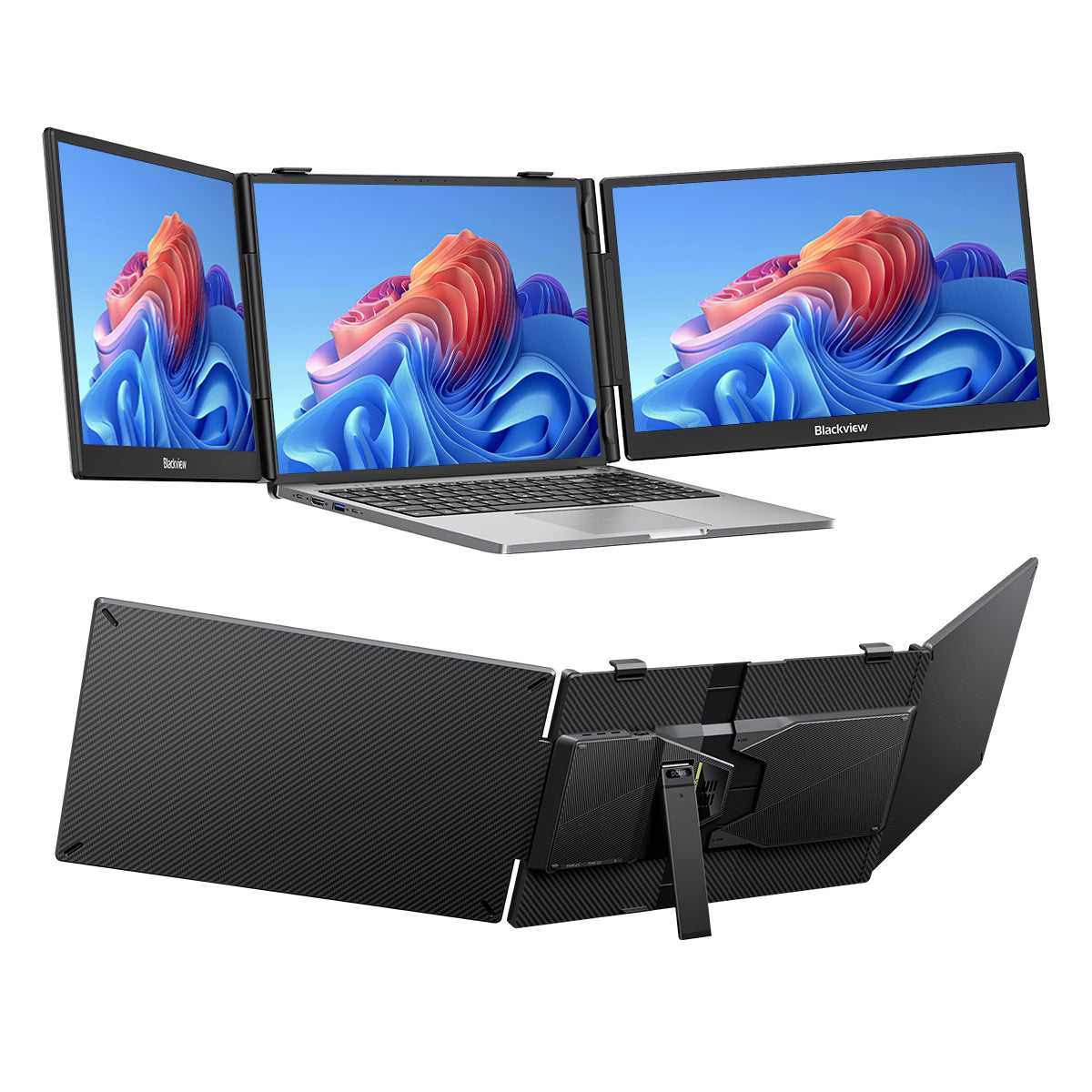 Blackview DCM5 14インチ デュアルモニター ポータブルノートパソコン画面拡張器 スピーカー付き