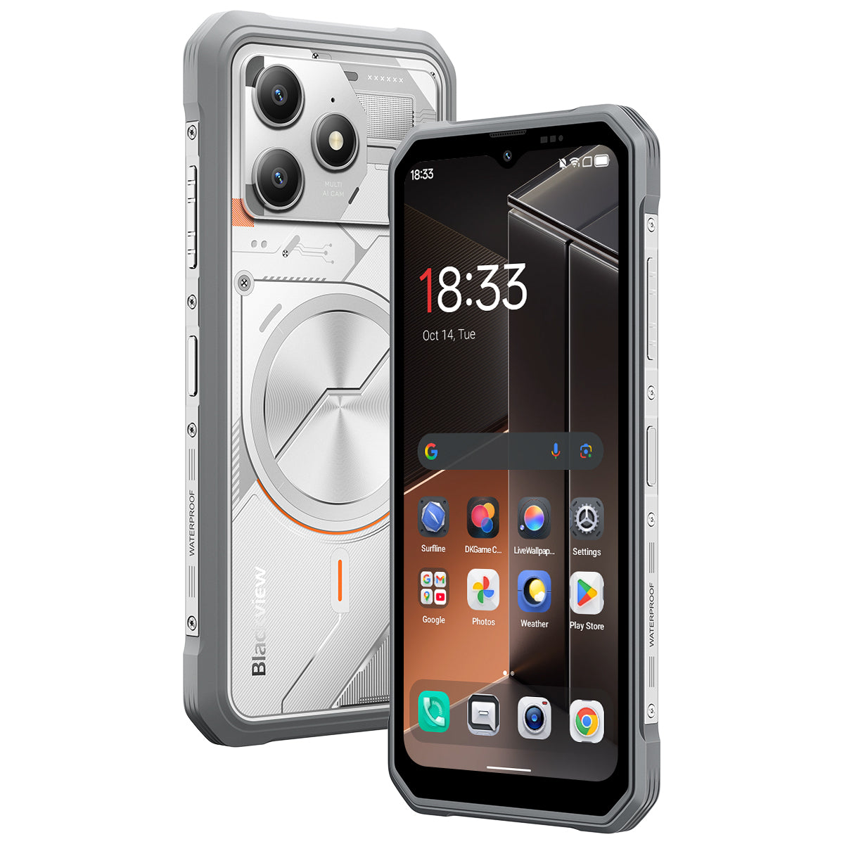 Blackview FORT 100 超薄型 6.56インチ MediaTek Helio G81 オクタコア 5000mAh 16MP+13MP カメラ 4G 頑丈スマートフォン