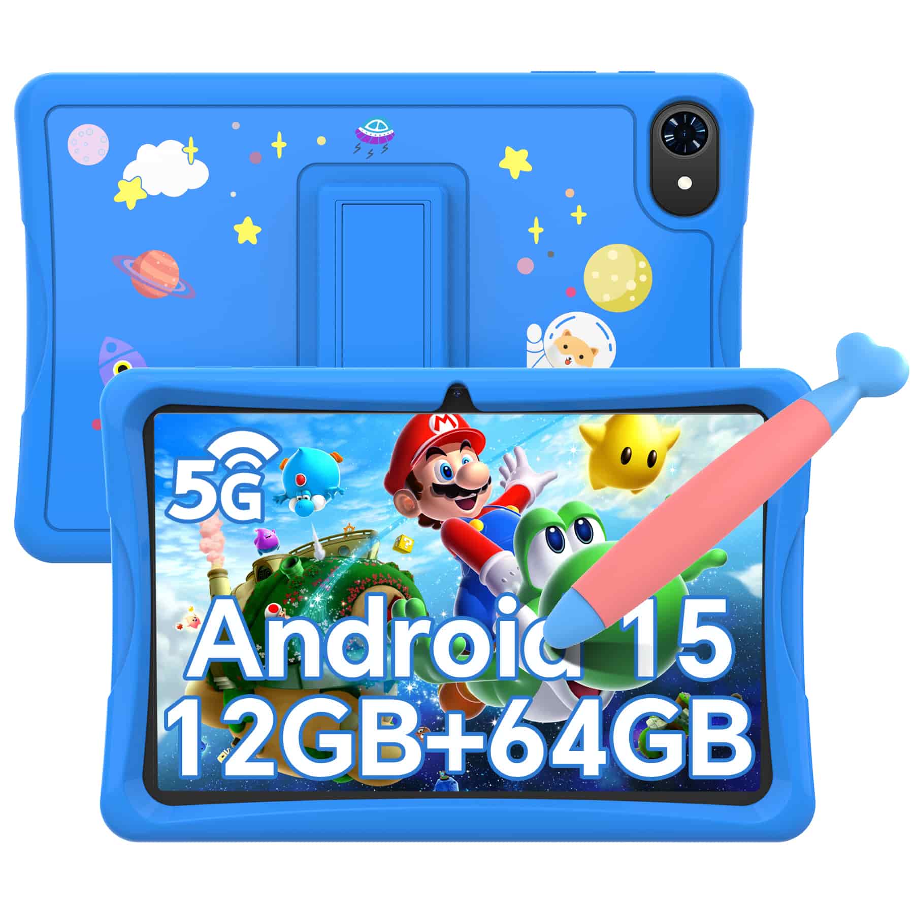 Blackview TABWEE K10 キッズタブレット 10インチ Android 15 12GB RAM 64GB ROM WiFi タブレットPC カバー＆スタイラス付き