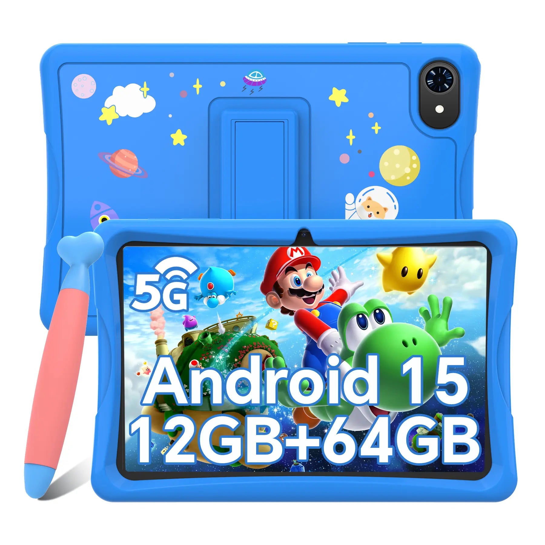 Blackview TABWEE K10 キッズタブレット 10インチ Android 15 12GB RAM 64GB ROM WiFi タブレットPC カバー＆スタイラス付き