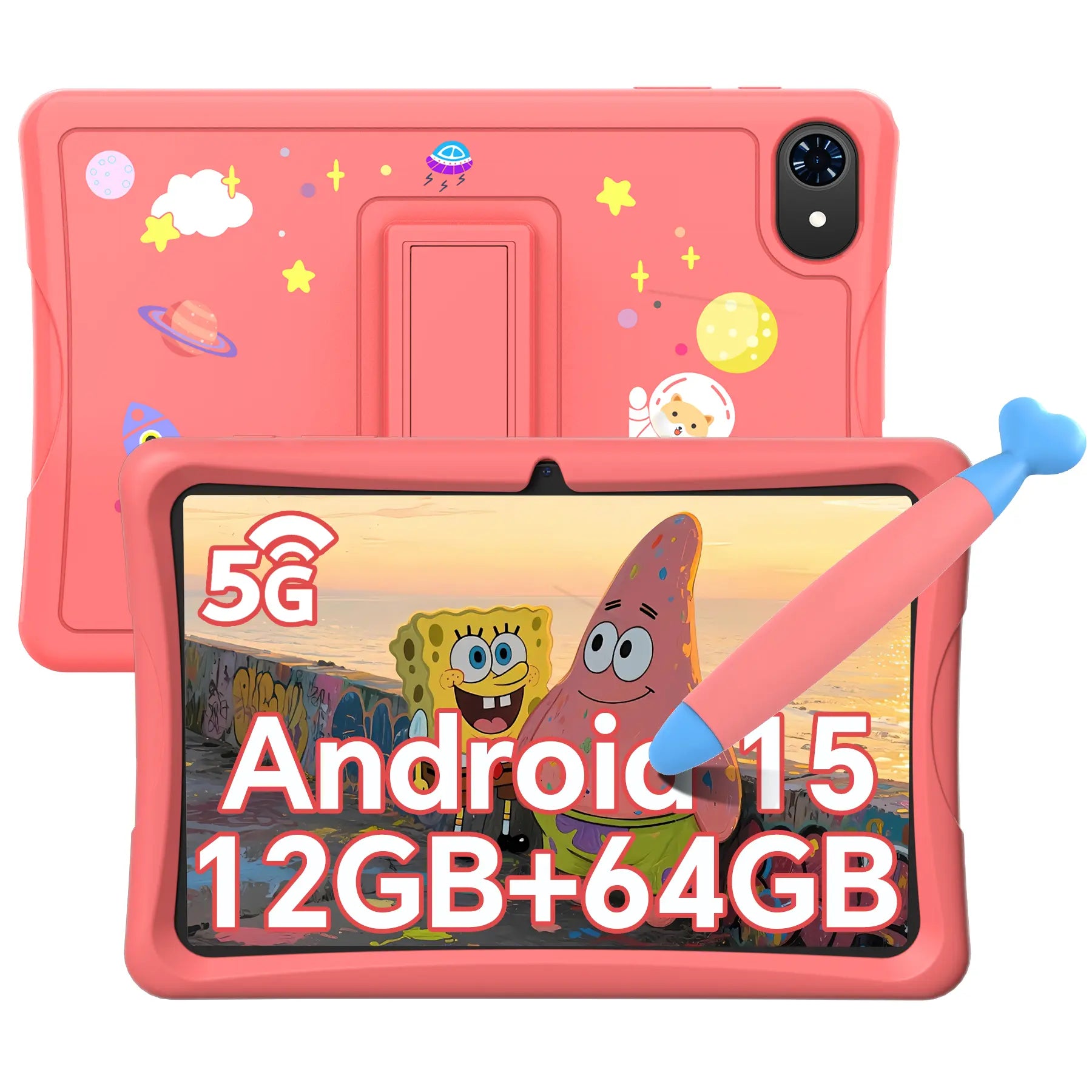Blackview TABWEE K10 キッズタブレット 10インチ Android 15 12GB RAM 64GB ROM WiFi タブレットPC カバー＆スタイラス付き