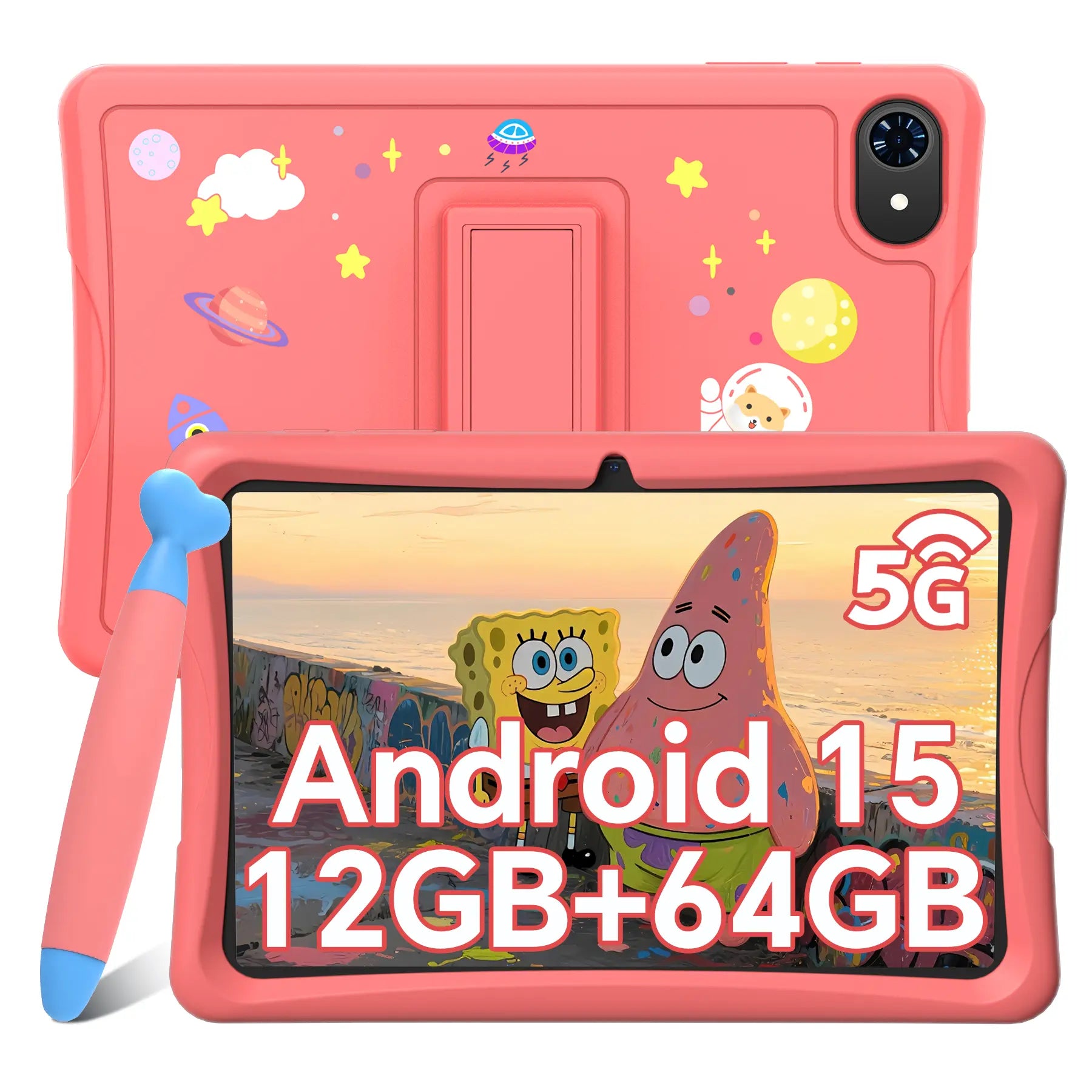 Blackview TABWEE K10 キッズタブレット 10インチ Android 15 12GB RAM 64GB ROM WiFi タブレットPC カバー＆スタイラス付き