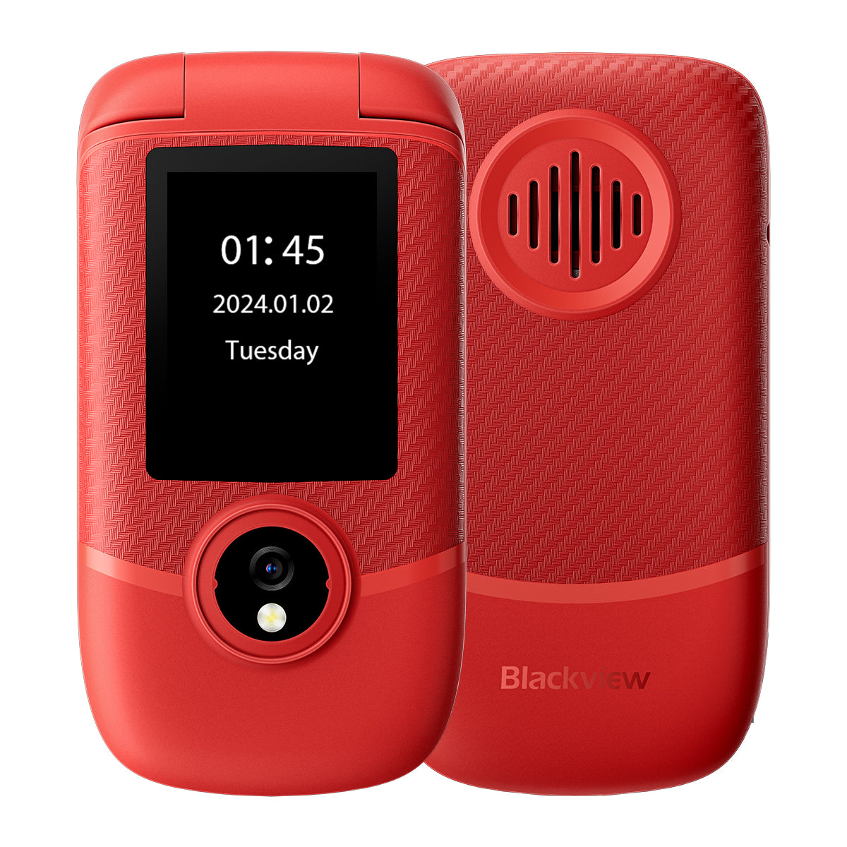 Blackview N2000 フリップ 2.8"+1.77" ディスプレイ Unisoc T107 1500mAh デュアル SIM 4G 携帯電話