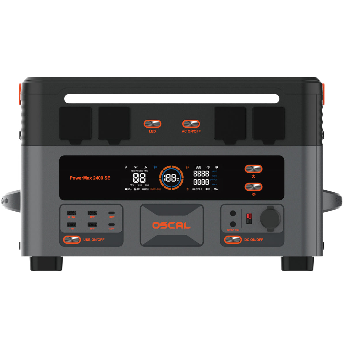 Oscal PowerMax 2400 SE 2016Wh 2400W 取り外し可能なモジュール式ポータブル電源