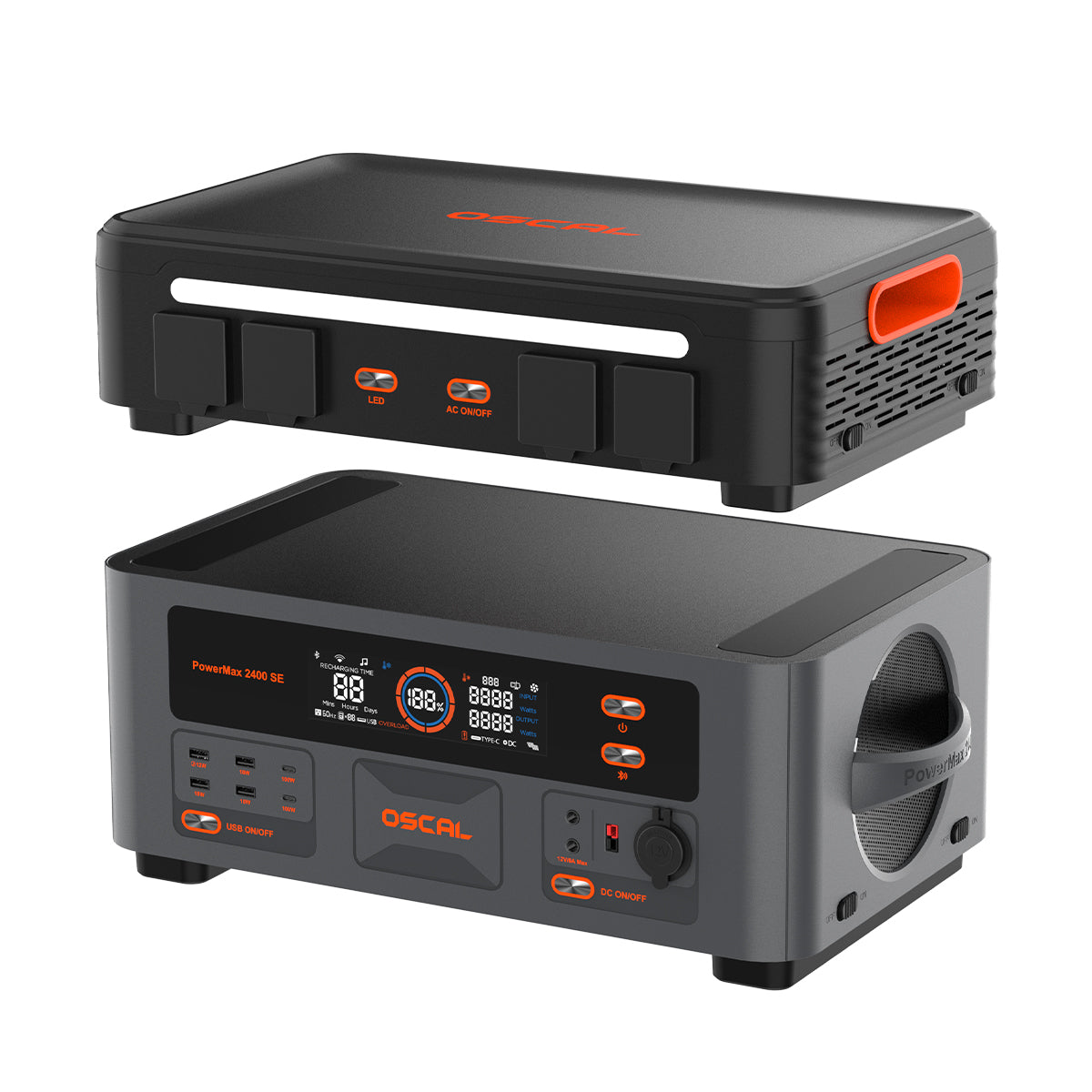 Oscal PowerMax 2400 SE 2016Wh 2400W 取り外し可能なモジュール式ポータブル電源