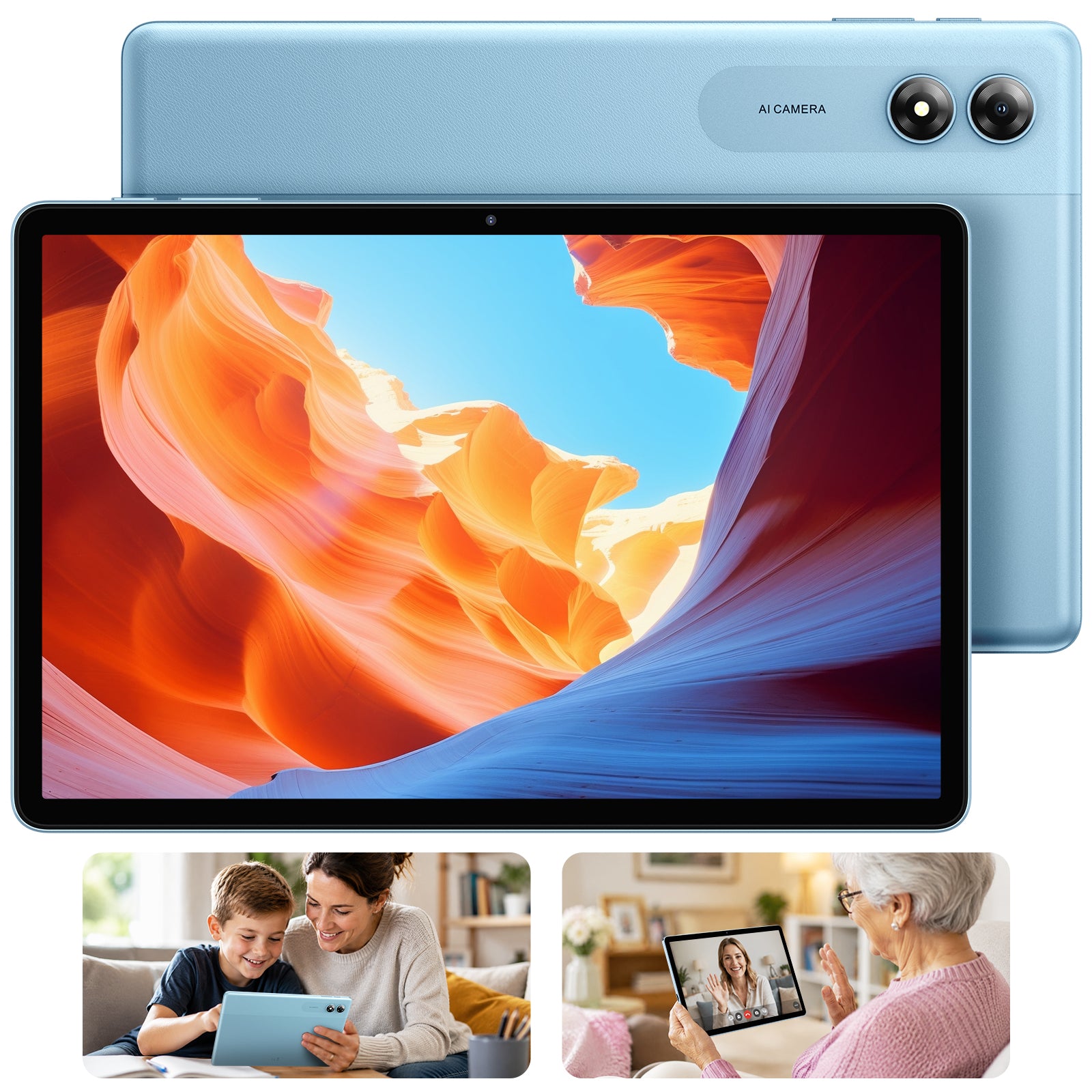 TABWEE 11インチ Android 16 AIタブレット、16GB+64GB（最大4TB対応）、7000mAh、5G WiFi、ペアレンタルコントロール、子供に安全で高齢者にも使いやすい、学習・ストリーミング・仕事向け