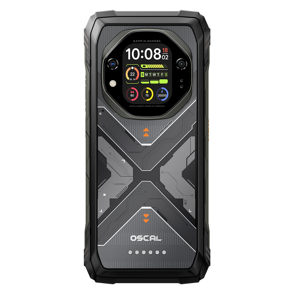 Oscal TANK 1 6.78インチ 120Hz メイン＆2.01インチ セカンダリーディスプレイ 20000mAh 170LM 懐中電灯＆ナイトビジョンカメラ 5G AI 頑丈な電話機