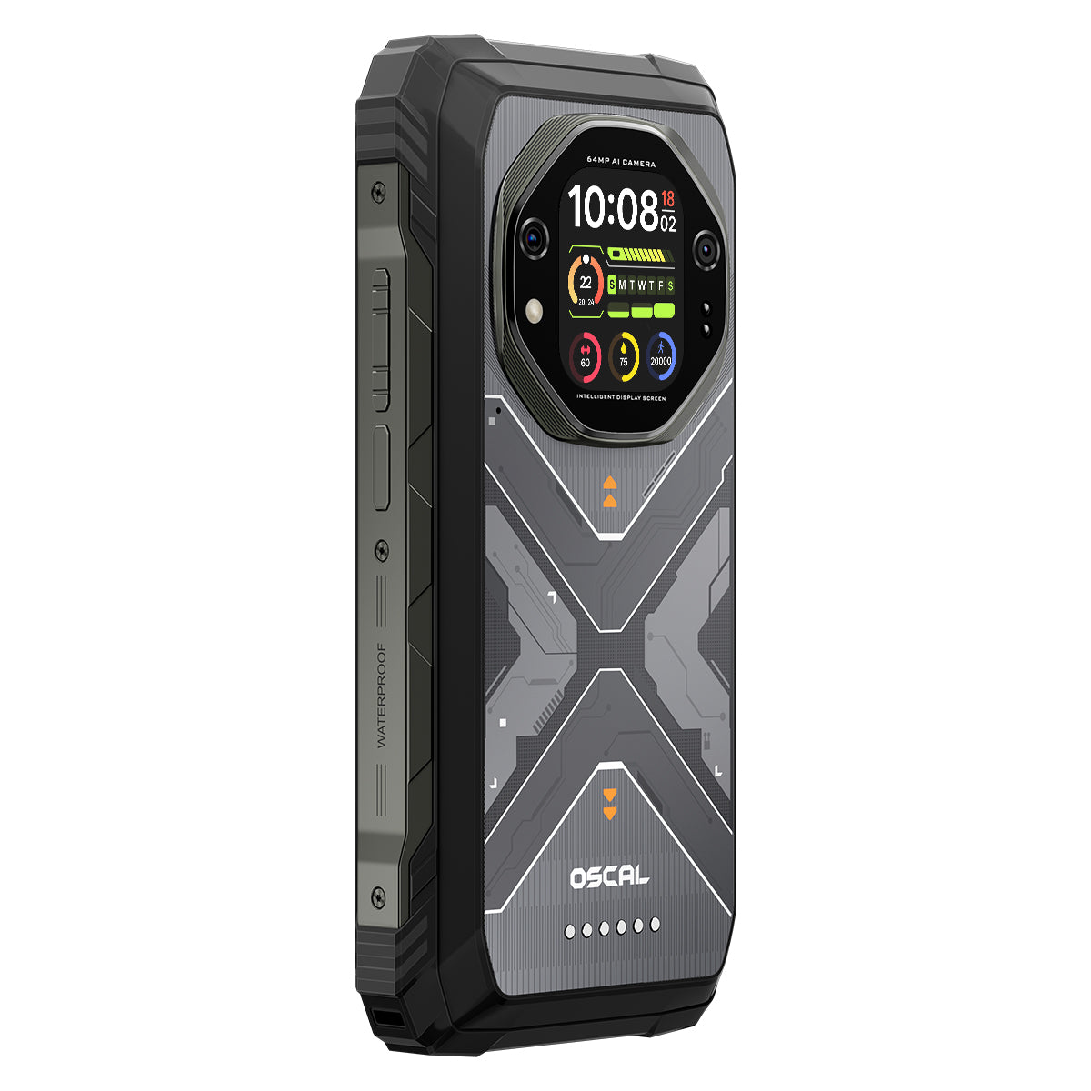 Oscal TANK 1 6.78インチ 120Hz メイン＆2.01インチ セカンダリーディスプレイ 20000mAh 170LM 懐中電灯＆ナイトビジョンカメラ 5G AI 頑丈な電話機