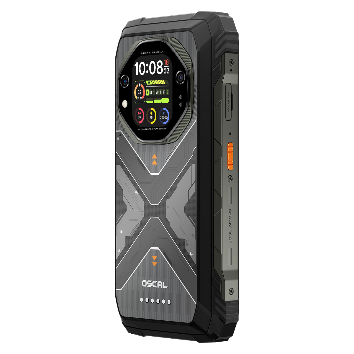 Oscal TANK 1 6.78インチ 120Hz メイン＆2.01インチ セカンダリーディスプレイ 20000mAh 170LM 懐中電灯＆ナイトビジョンカメラ 5G AI 頑丈な電話機