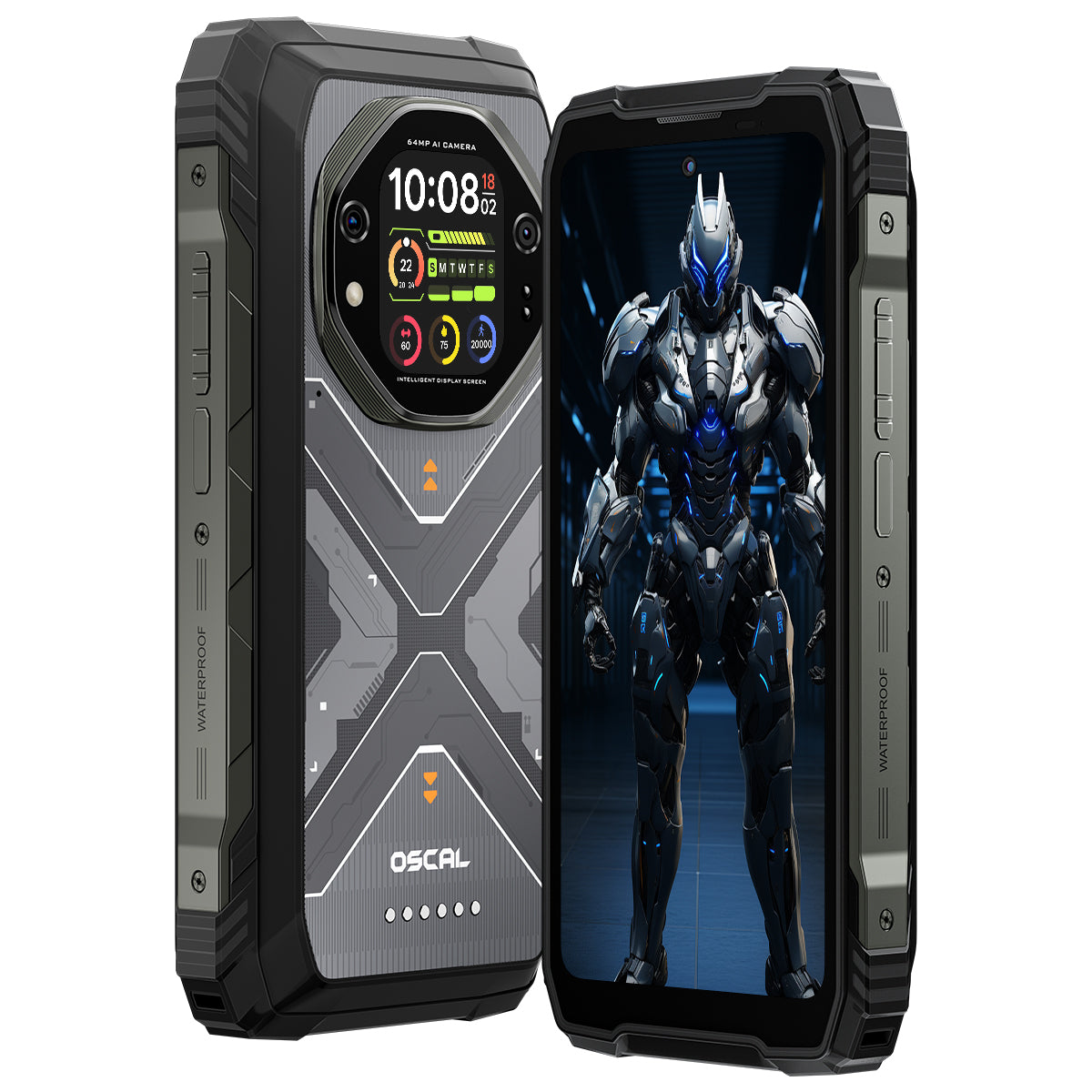Oscal TANK 1 6.78インチ 120Hz メイン＆2.01インチ セカンダリーディスプレイ 20000mAh 170LM 懐中電灯＆ナイトビジョンカメラ 5G AI 頑丈な電話機