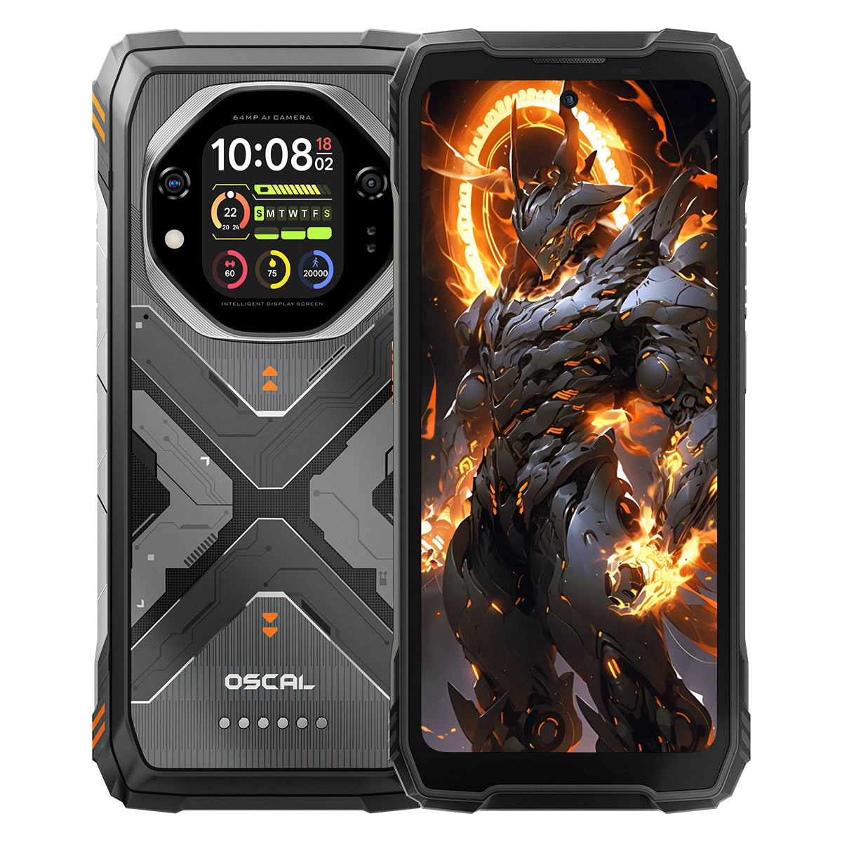 Oscal TANK 1 6.78インチ 120Hz メイン＆2.01インチ セカンダリーディスプレイ 20000mAh 170LM 懐中電灯＆ナイトビジョンカメラ 5G AI 頑丈な電話機
