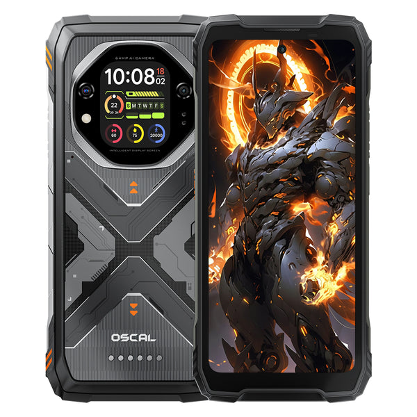 Oscal TANK 1 6.78インチ 120Hz メイン＆2.01インチ セカンダリーディスプレイ 20000mAh 170LM 懐中電灯＆ナイトビジョンカメラ 5G AI 頑丈な電話機