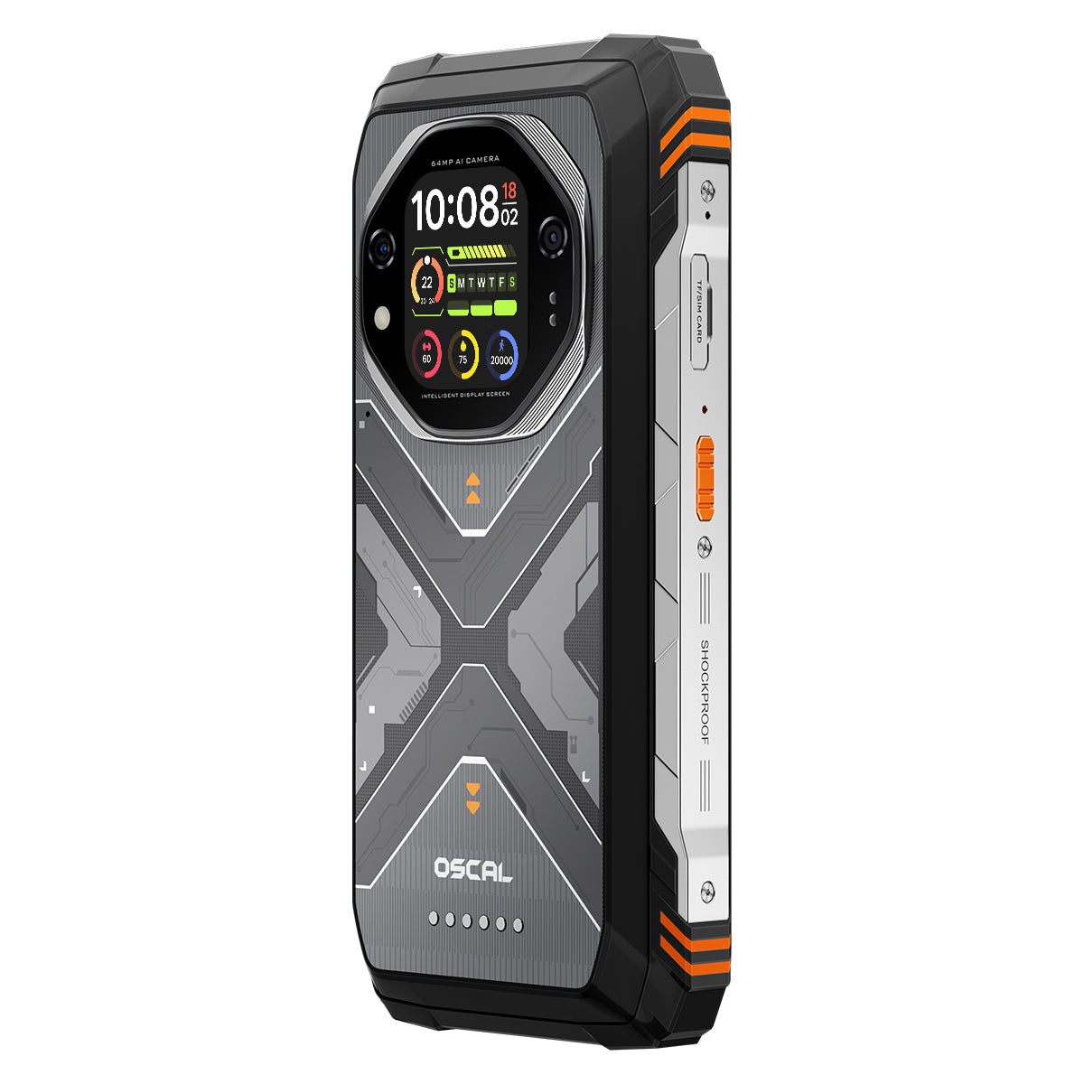 Oscal TANK 1 6.78インチ 120Hz メイン＆2.01インチ セカンダリーディスプレイ 20000mAh 170LM 懐中電灯＆ナイトビジョンカメラ 5G AI 頑丈な電話機