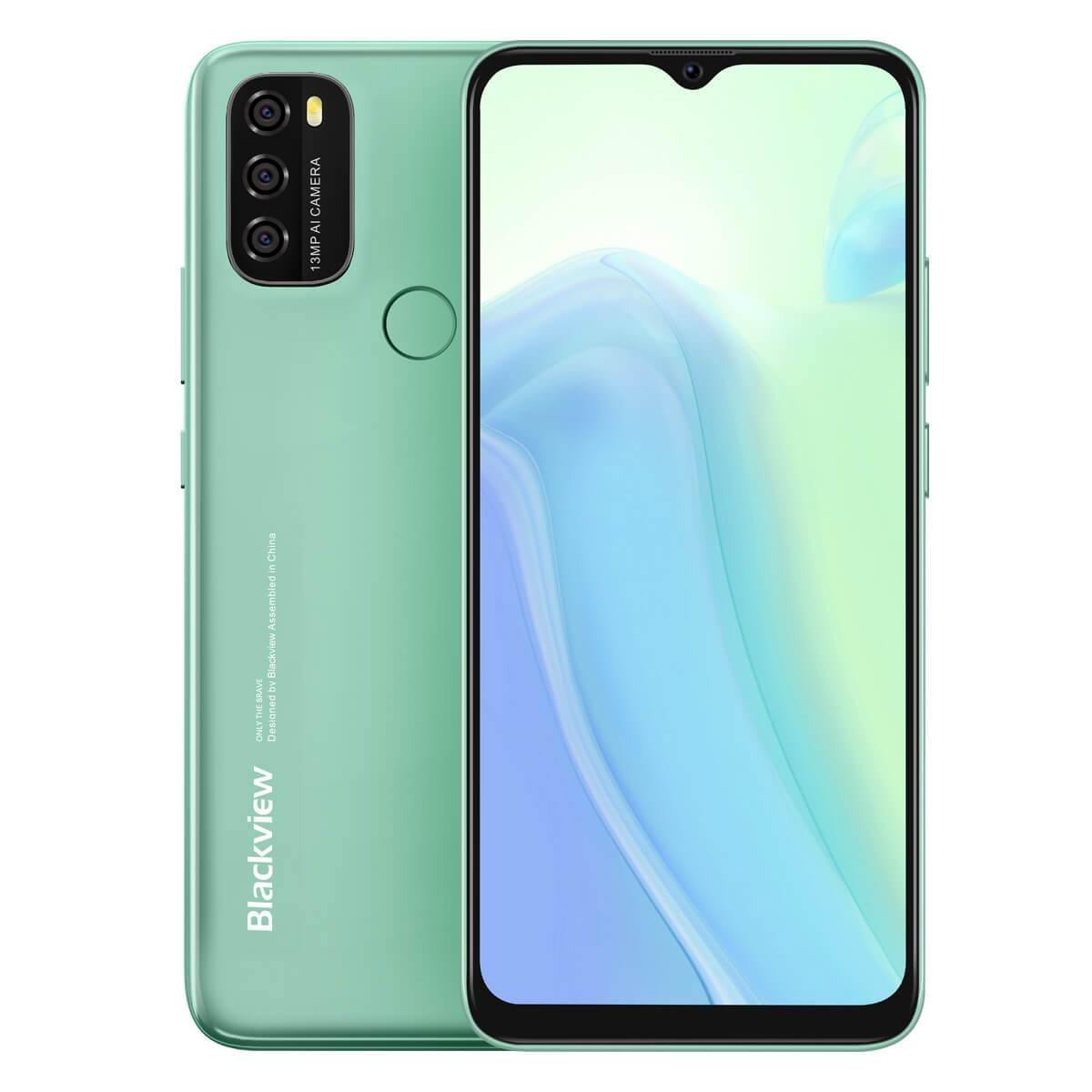 Blackview A70 スマートフォン本体 Android 11 SIMフリースマホ本体 6.5インチ HD+ディスプレイ13MP+5MP 8.3mmスリム 5380mAh大容量バッテリー Octa Core 3GB+32GB 13MP+5MP デュアルSIM携帯電話4G 顔認証 指紋認証 技適認証済 (グリーン) A70公式| Blackview A70 4Gの電話価格、スペック – Blackview Official